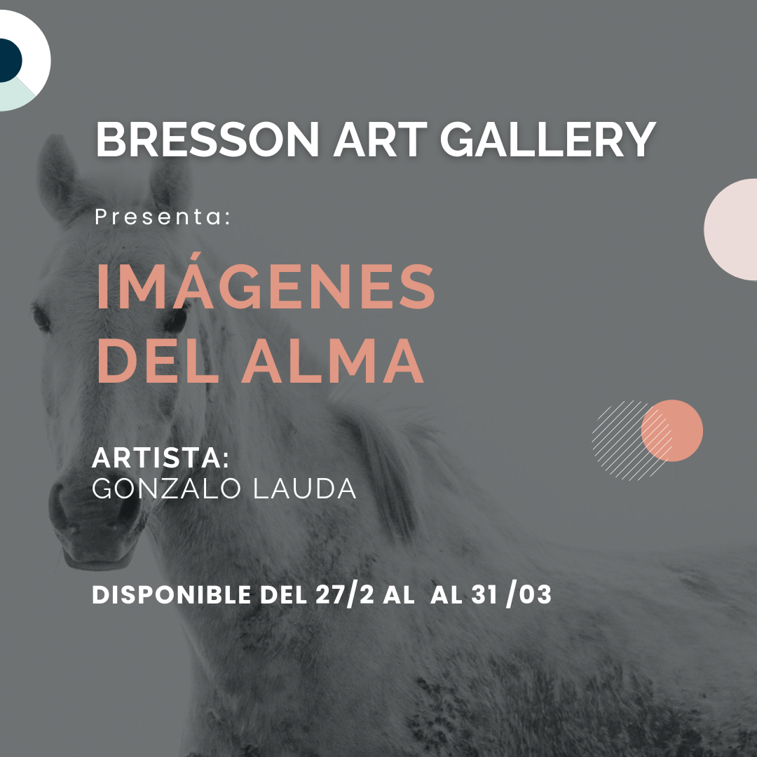 Flyer de la muestra "Imágenes del Alma" de Gonzalo Lauda en Bresson Art Gallery.